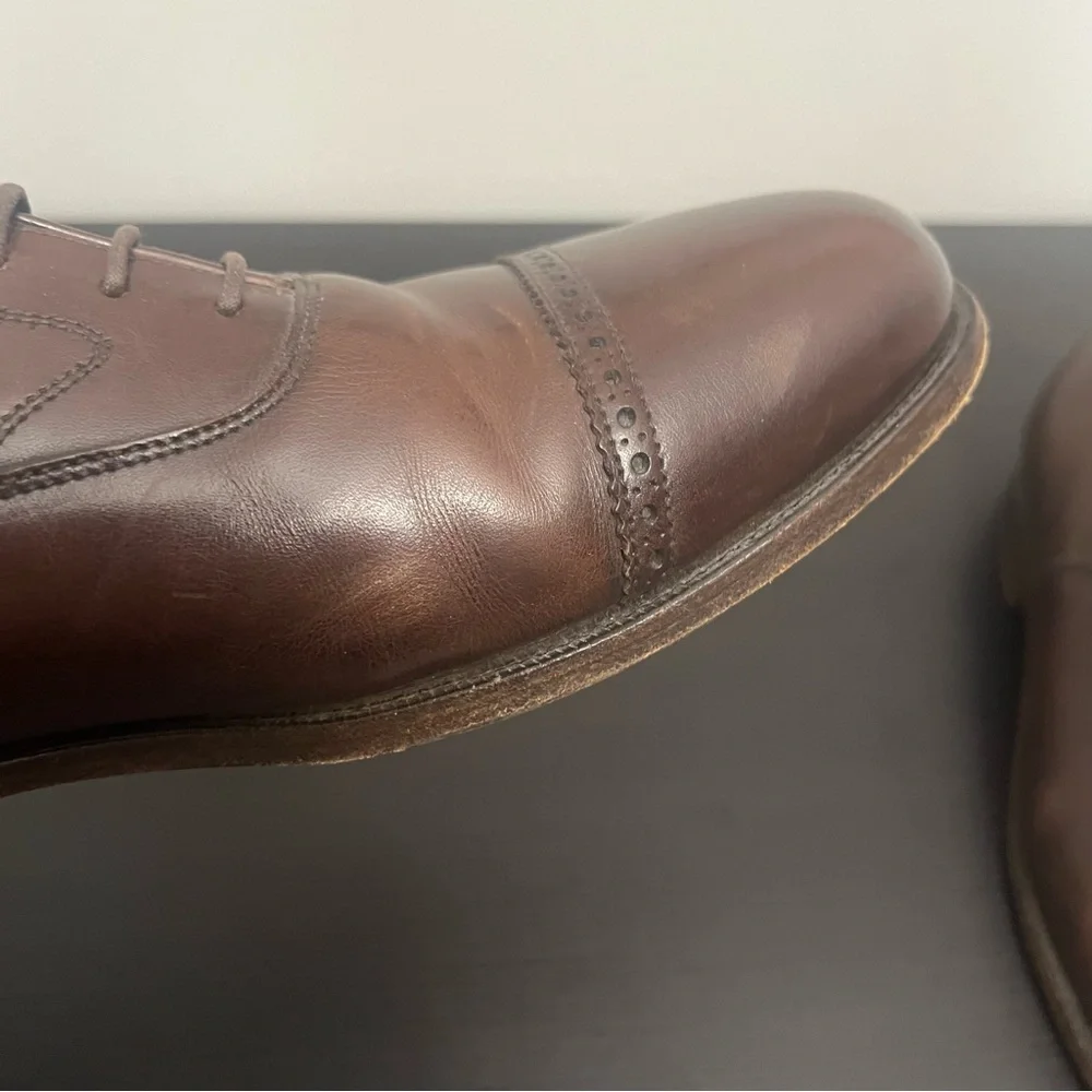 Peal & Co for Brooks Brothers Brown Leather Oxford Dress Shoes Size 10.5 D